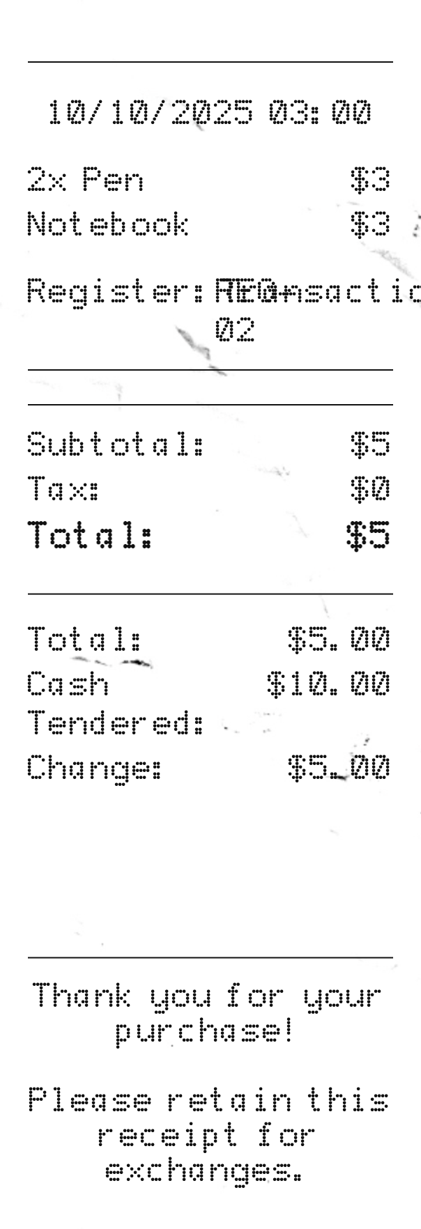Cash Register Receipt - Professional receipt template preview