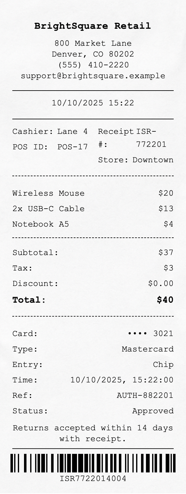 Itemized Sales Receipt - Professional receipt template preview