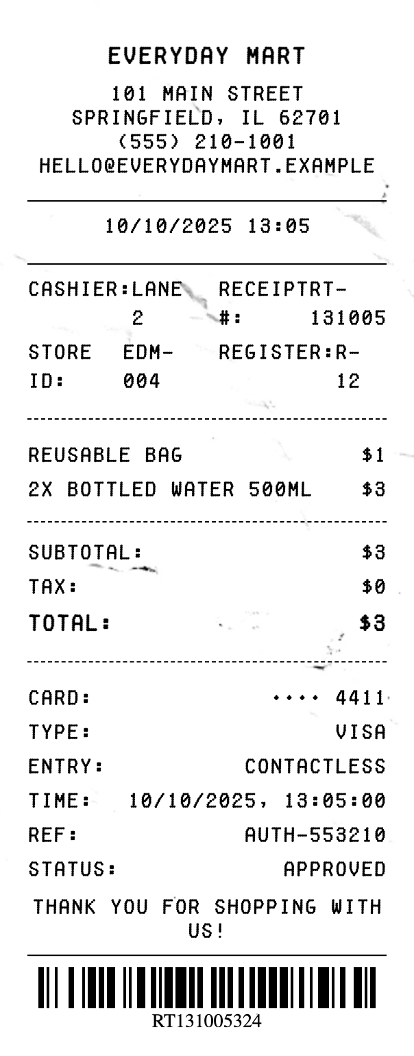 Receipt - Professional receipt template preview